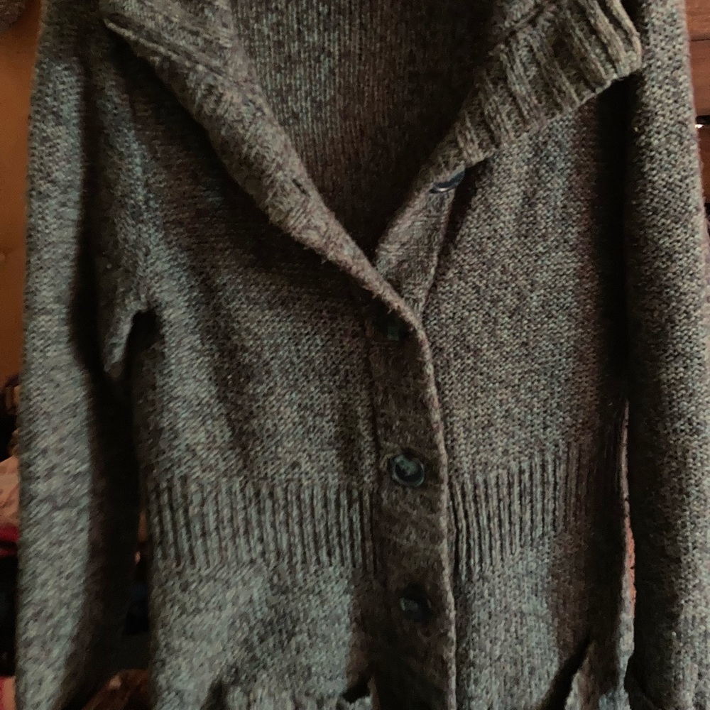 Merona blue trench coat knit Cardigan